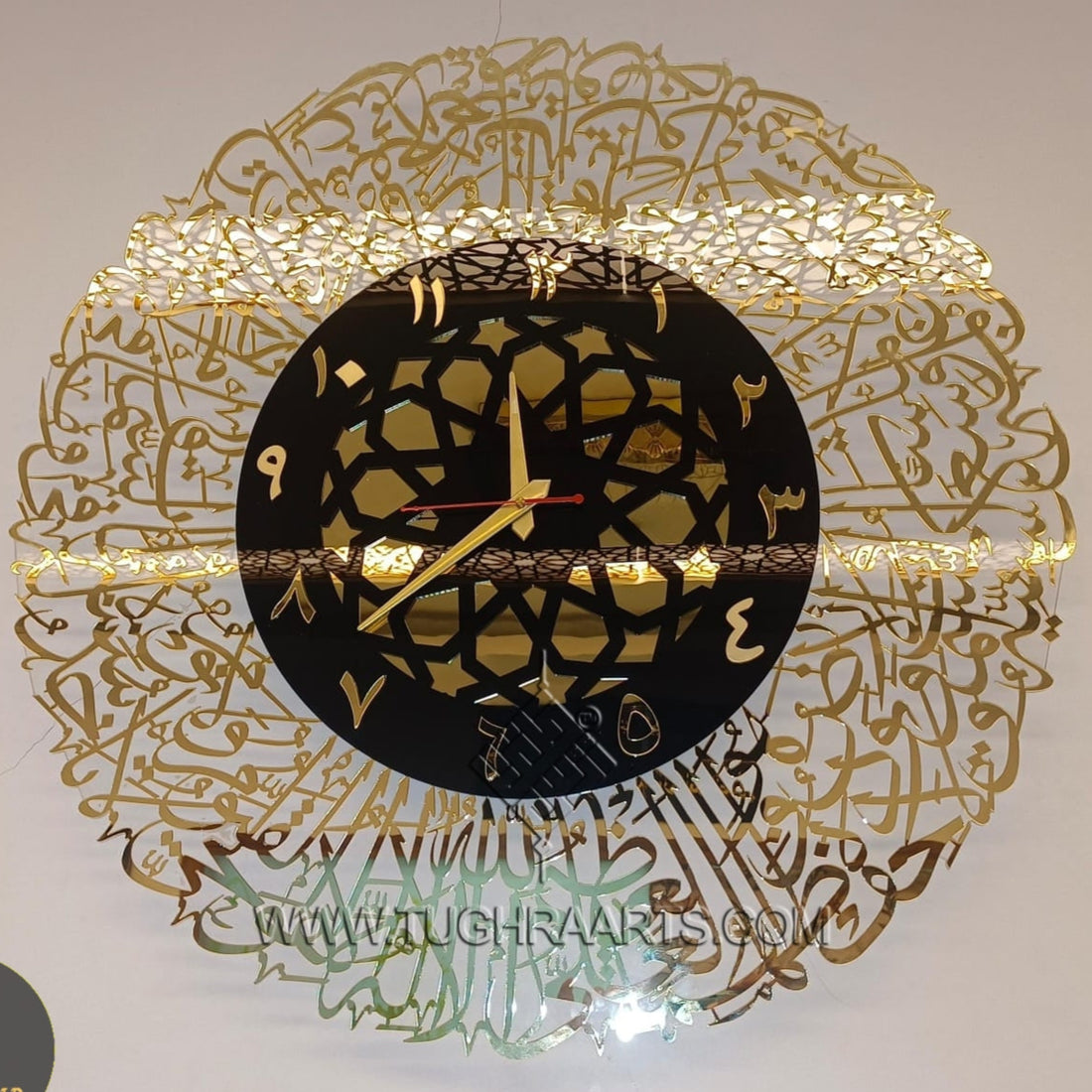 Ayatul Kursi Clock in Acrylic Islamic wall Art