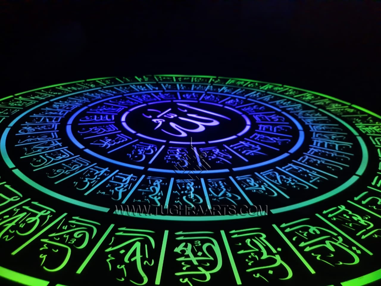 99 Names of Allahﷻ with LED Light in Stainless Steel