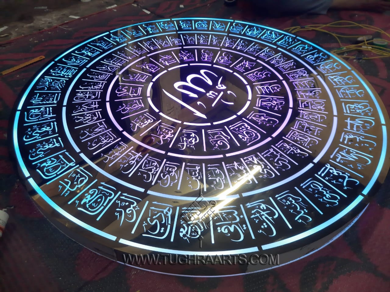 99 Names of Allahﷻ with LED Light in Stainless Steel