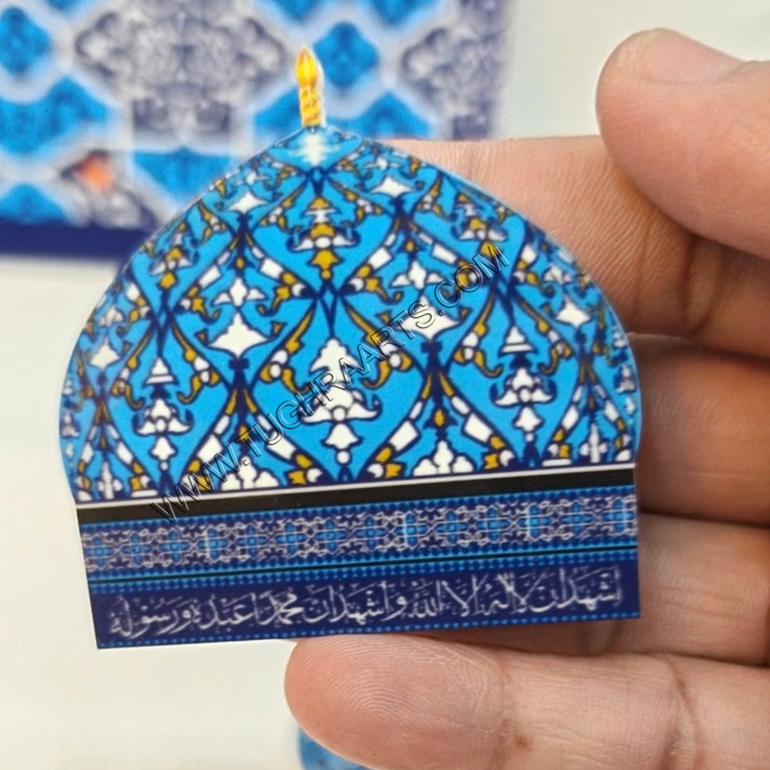 Baghdad Sharif Half Gumbad Brooch in Acrylic UV Printed Islamic Brooch