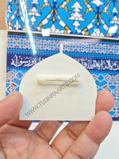 Baghdad Sharif Half Gumbad Brooch in Acrylic UV Printed Islamic Brooch