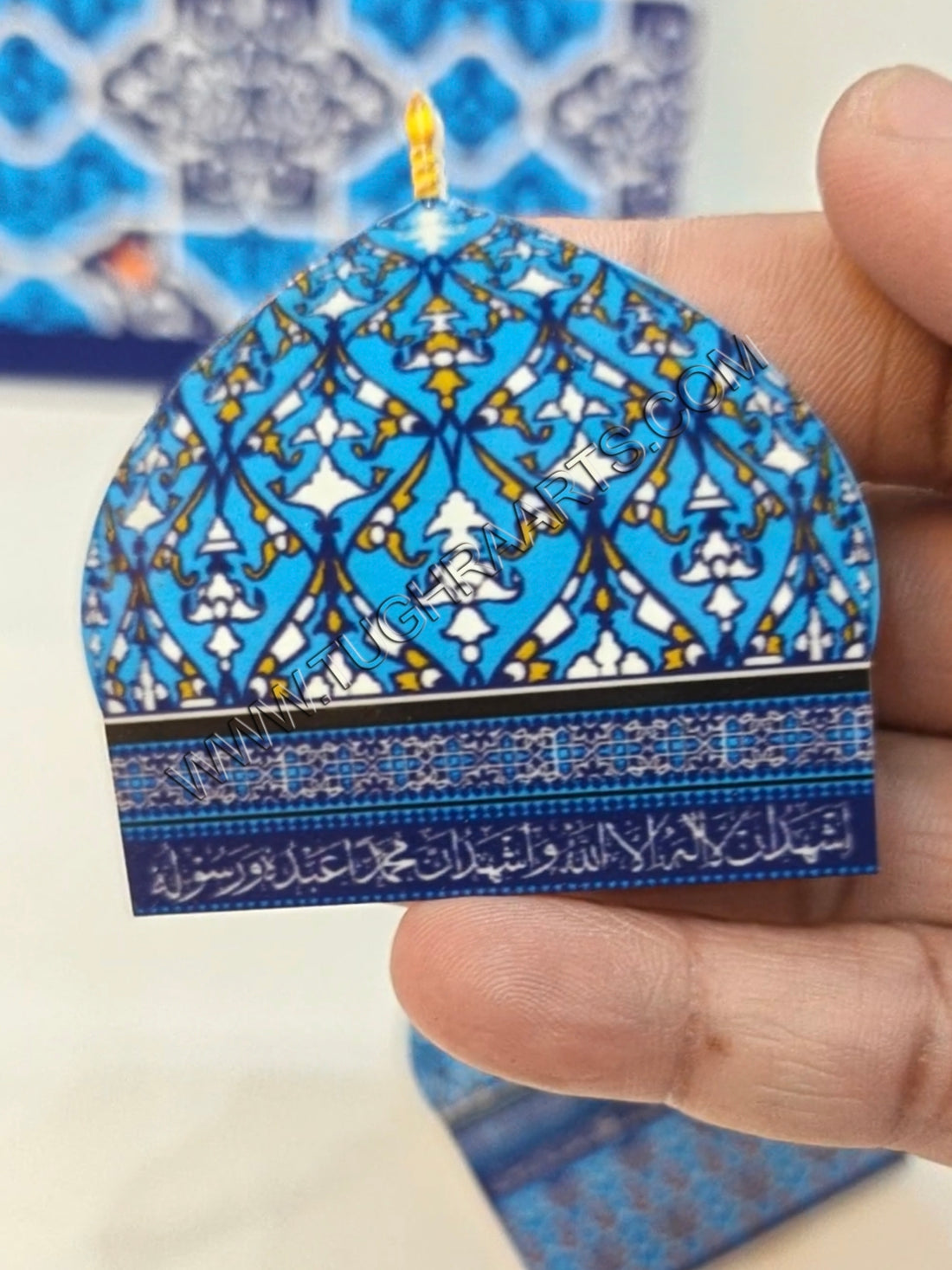Baghdad Sharif Half Gumbad Brooch in Acrylic UV Printed Islamic Brooch