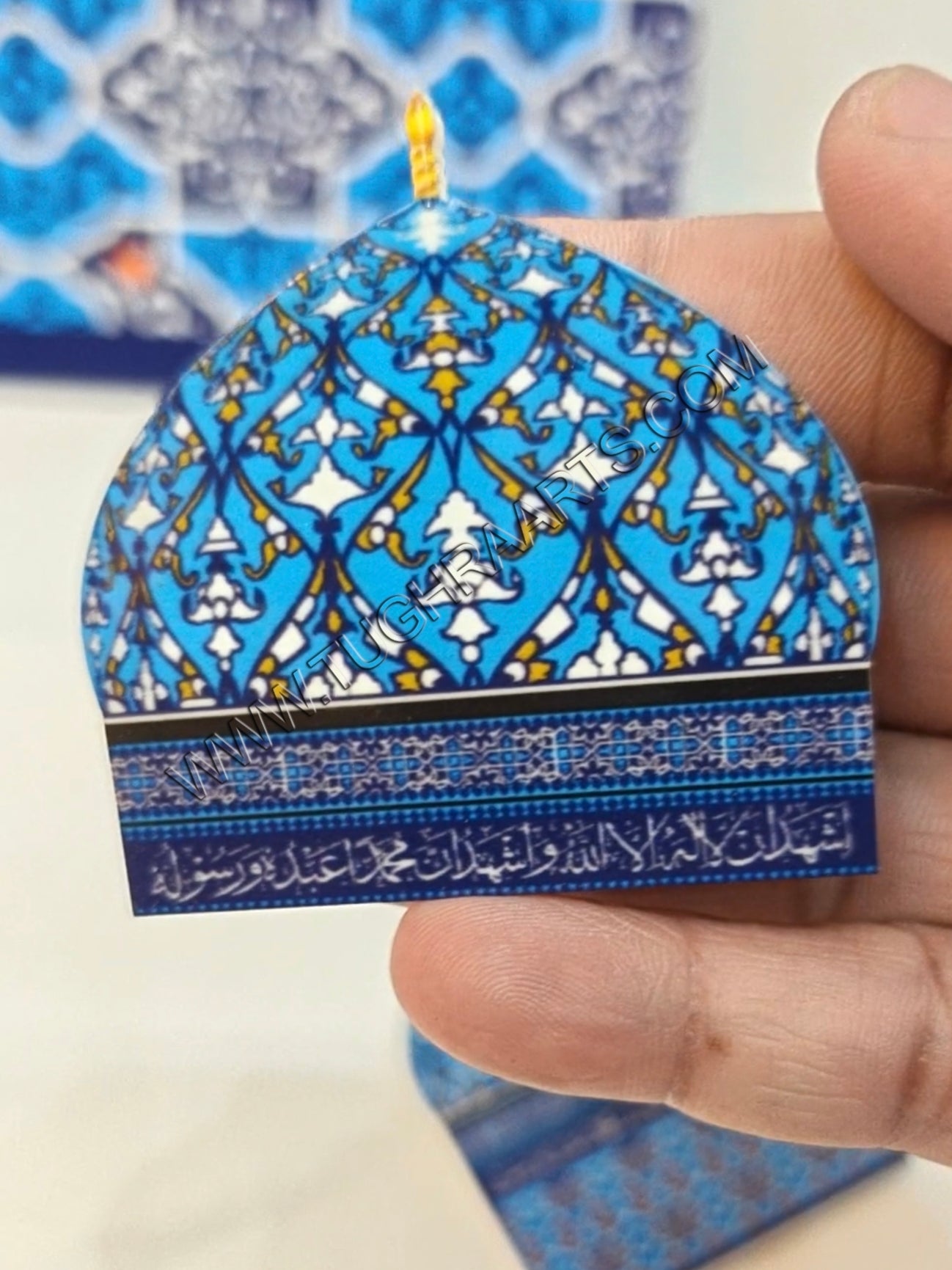 Baghdad Sharif Half Gumbad Brooch in Acrylic UV Printed Islamic Brooch