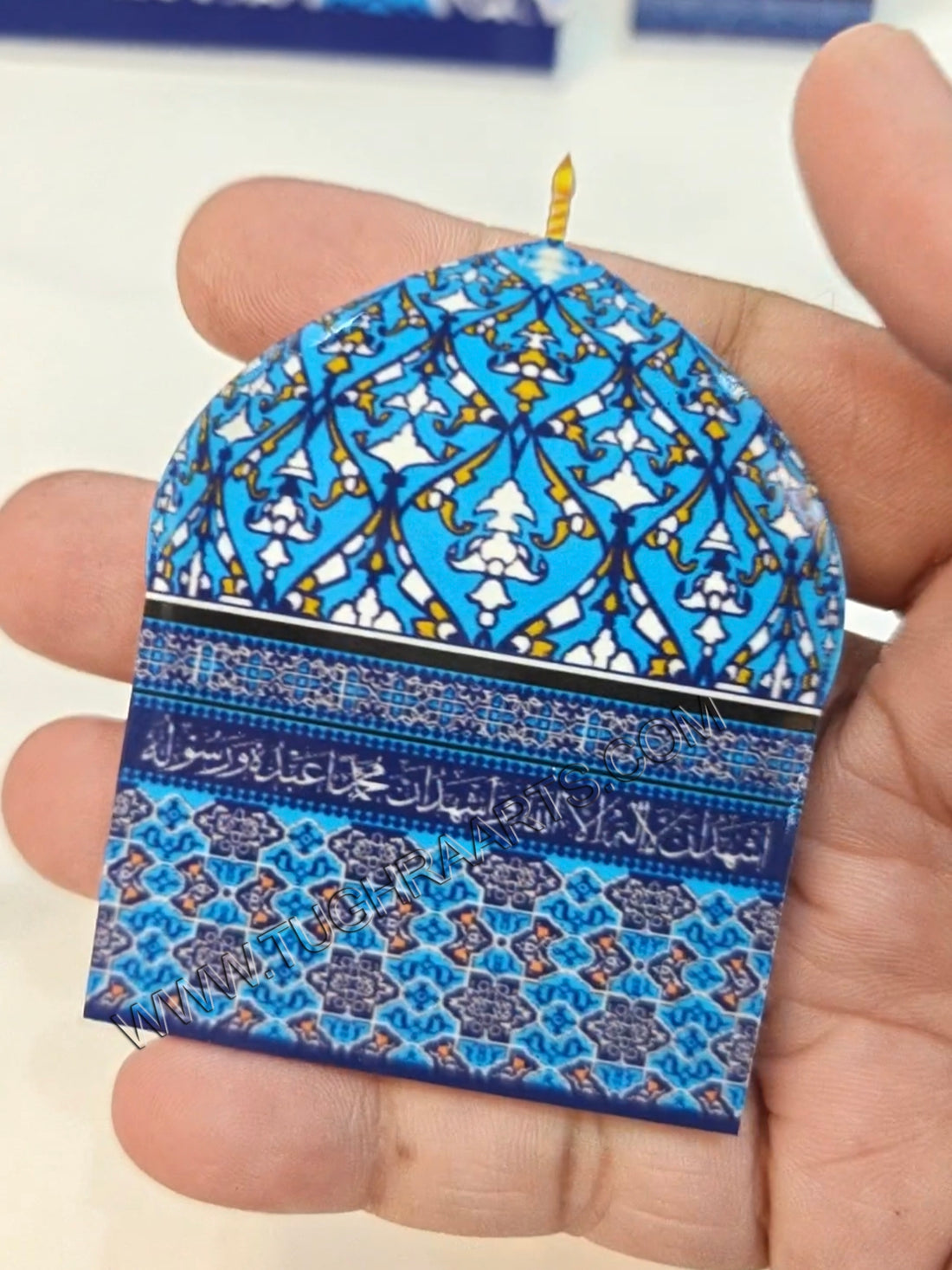 Baghdad Sharif Full Gumbad Brooch in Acrylic UV Printed Islamic Brooch