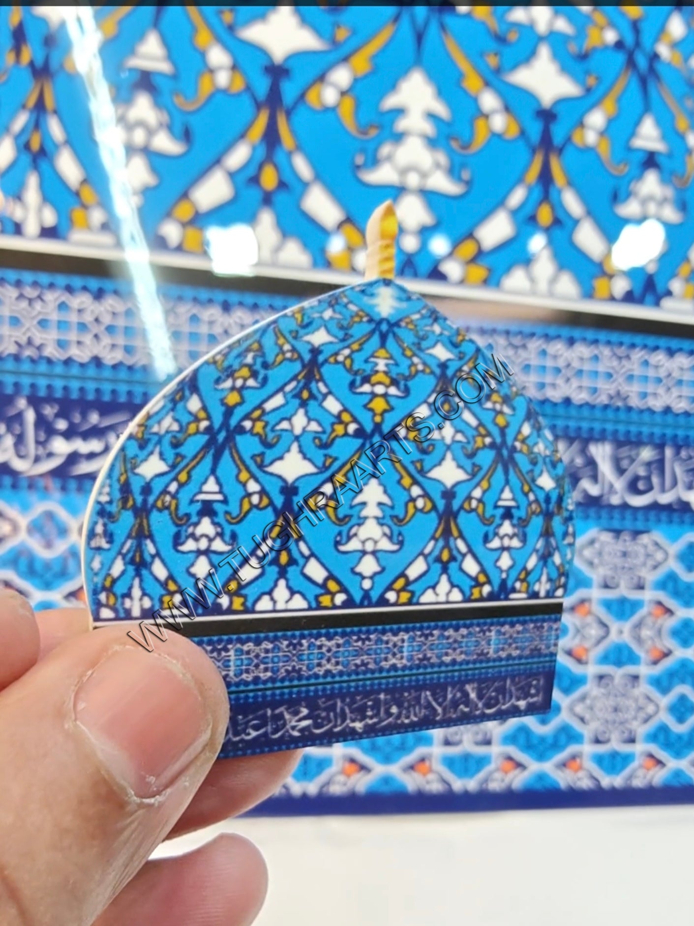 Baghdad Sharif Half Gumbad Brooch in Acrylic UV Printed Islamic Brooch