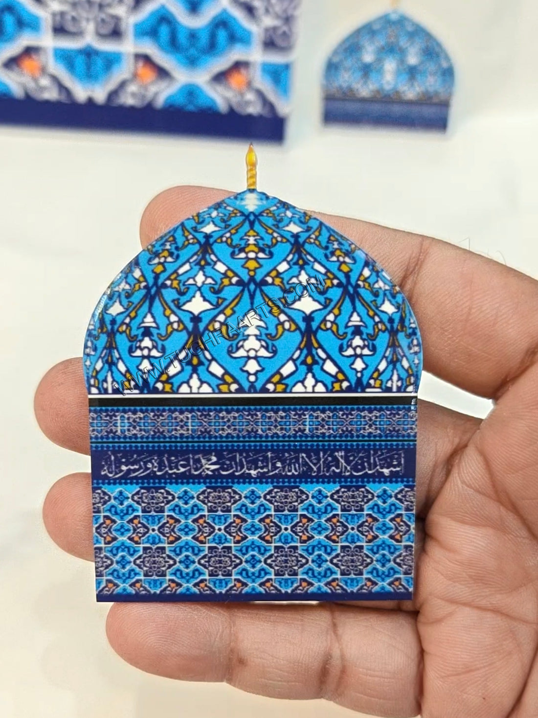 Baghdad Sharif Full Gumbad Brooch in Acrylic UV Printed Islamic Brooch